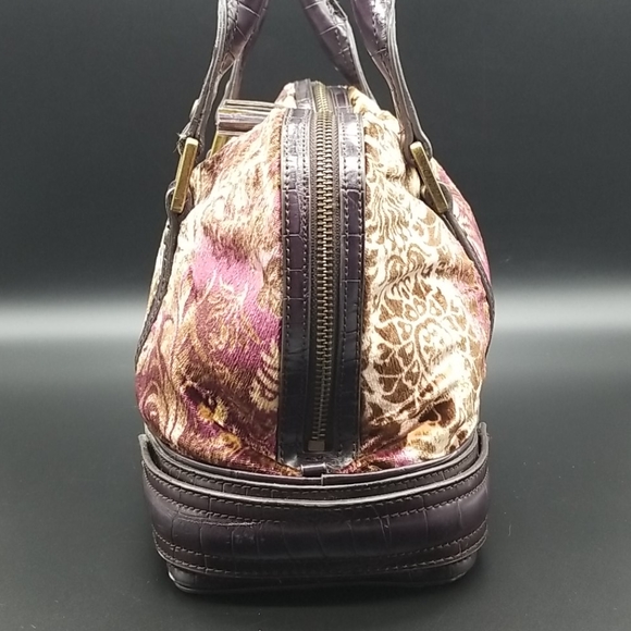 Liz Claiborne Velvety Velour Plum, Brown, Rose and Cream Shoulder Bag - Picture 5 of 16